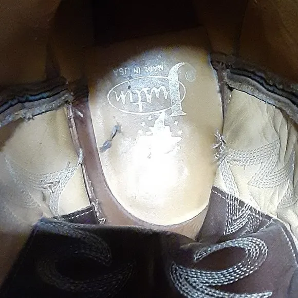 Justin Vintage Style 8732 Brown Leather Western Cowboy Boots 9.5 B