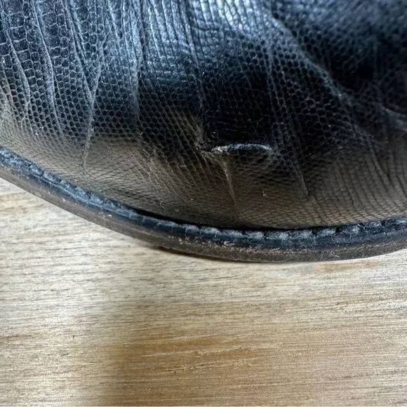 Justin Black Leather Cowboy Boots Men’s Size 8 EE