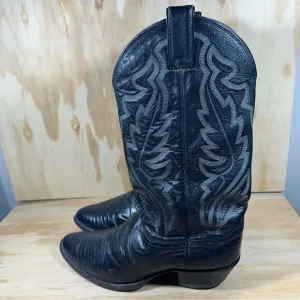 Justin Black Leather Cowboy Boots Men’s Size 8 EE