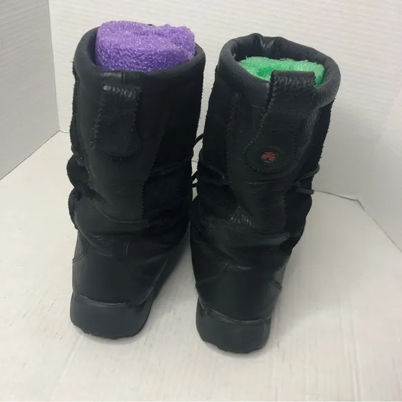 Kamik Boots Womens Size 8 Winter Thinsulate Insulation Black Leather Suede