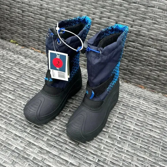 Kamik Frostsquad Boy’s Waterproof Winter Boots Size 2 Navy Blue
