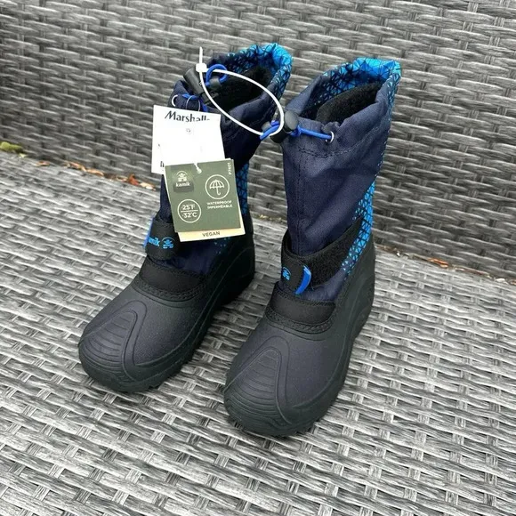 Kamik Frostsquad Boy’s Waterproof Winter Boots Size 2 Navy Blue