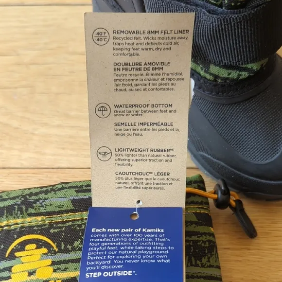 Kamik Kids' Black and Green Winter Boots