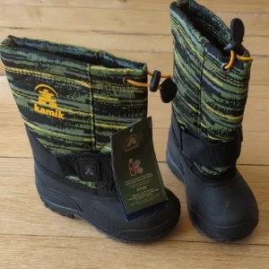 Kamik Kids' Black and Green Winter Boots