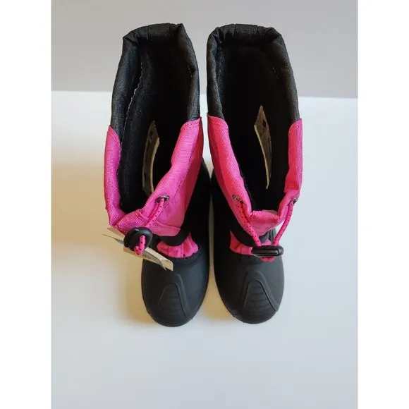 KAMIK Snowfox Snow Boots Kids Youth Girls 1 Pink Black NEW