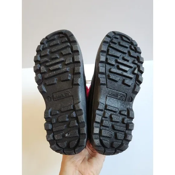KAMIK Snowfox Snow Boots Kids Youth Girls 1 Pink Black NEW