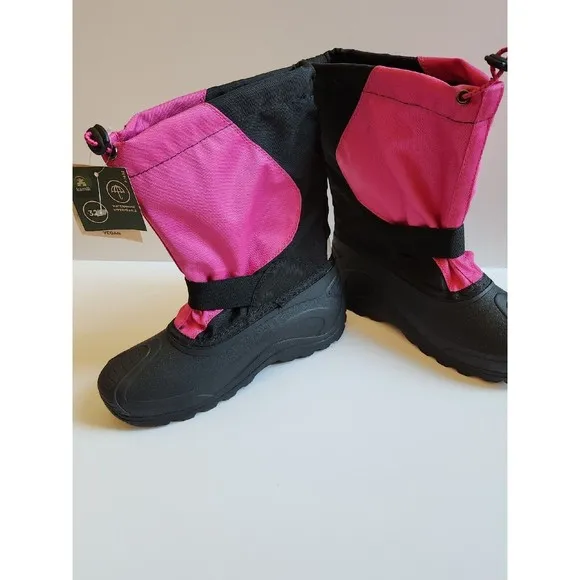 KAMIK Snowfox Snow Boots Kids Youth Girls 6 Pink Black NEW
