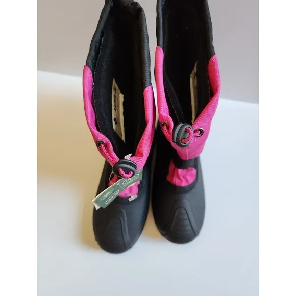 KAMIK Snowfox Snow Boots Kids Youth Girls 6 Pink Black NEW