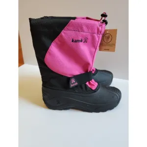 KAMIK Snowfox Snow Boots Kids Youth Girls 6 Pink Black NEW