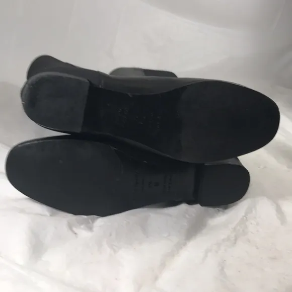 Kate Spade Olivia Women’s Black Italian Leather Riding Equestrian Pull On Boots