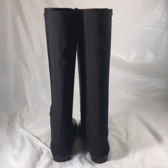 Kate Spade Olivia Women’s Black Italian Leather Riding Equestrian Pull On Boots
