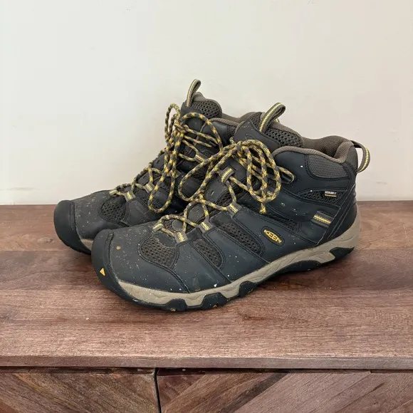 KEEN Koven Waterproof Mid Hiking Boots Men Size 12 Leather Outdoor Trail Camping