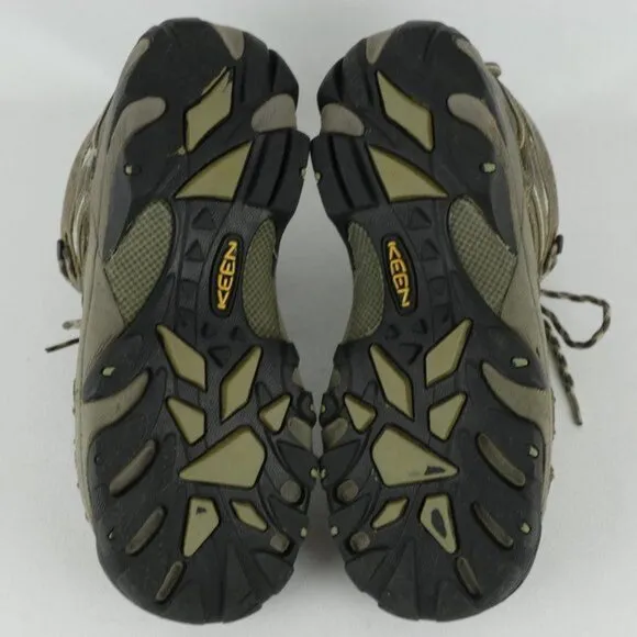 Keen Voyageur Mid Women's Size 8.5 Brown Blue Leather Lace Up Hiking Boots