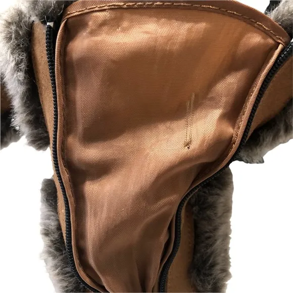 KHOMBU Faux Fur Zip Up Snow Boots Brown And Tan Size 8