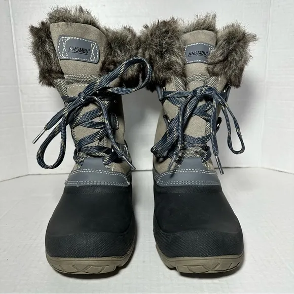 KHOMBU | Leather &amp; Faux Fur Slope Thermolite Terrain Winter Snow Boot | Size 8