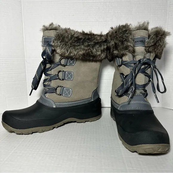 KHOMBU | Leather &amp; Faux Fur Slope Thermolite Terrain Winter Snow Boot | Size 8