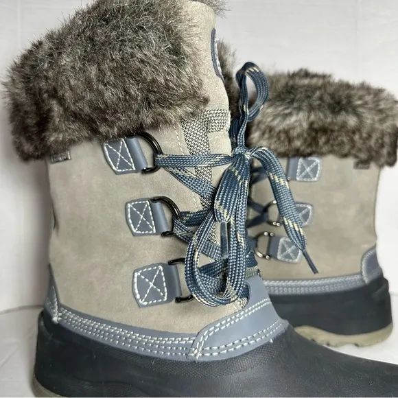 KHOMBU | Leather &amp; Faux Fur Slope Thermolite Terrain Winter Snow Boot | Size 8