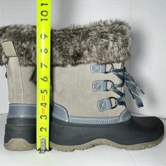 KHOMBU | Leather &amp; Faux Fur Slope Thermolite Terrain Winter Snow Boot | Size 8