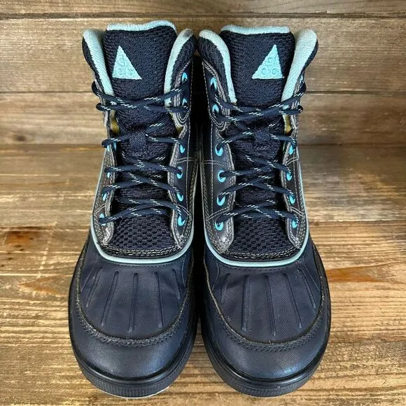 Kids Nike ACG Black Metallic Waterproof Outdoor Winter Duck Boots Size 4.5 Y GUC
