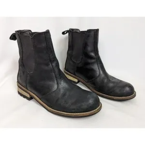 KODIAK sz. 6.5 Alma Chelsea Boots Leather Black Pull Tab Back Stretch Winter