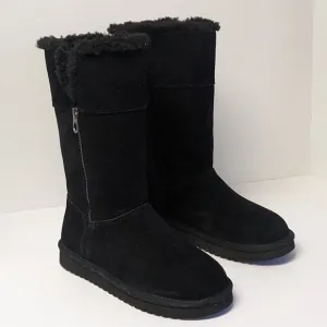 Koolaburra Aribel Tall Winter Boots, Black Suede, Women's 7 M