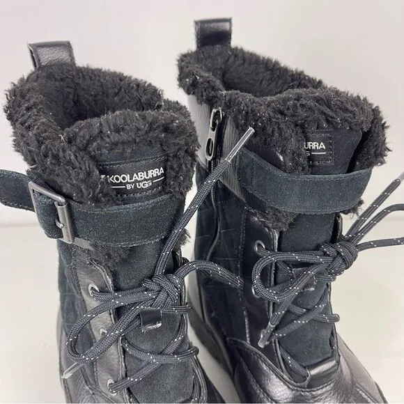 Koolaburra by UGG Imree Black Moto Waterproof Winter Snow Boots Women's Size 9