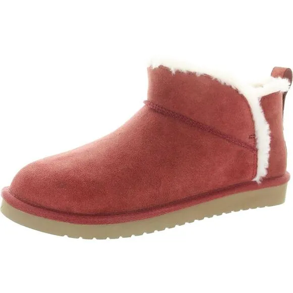 Koolaburra Womens ULTRA MINI Red Faux Fur Lined Suede Winter &amp; Snow Boots New