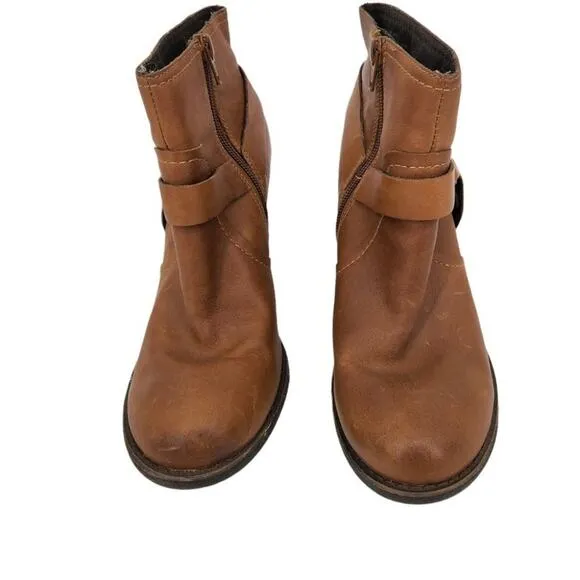Kork-Ease Women's Brown Block Heel Pull On Leather Farah Ankle Boots Size 8.5