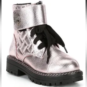Kurt Geiger girls Kensington pink metallic Wagle boot shoe youth 2 leather