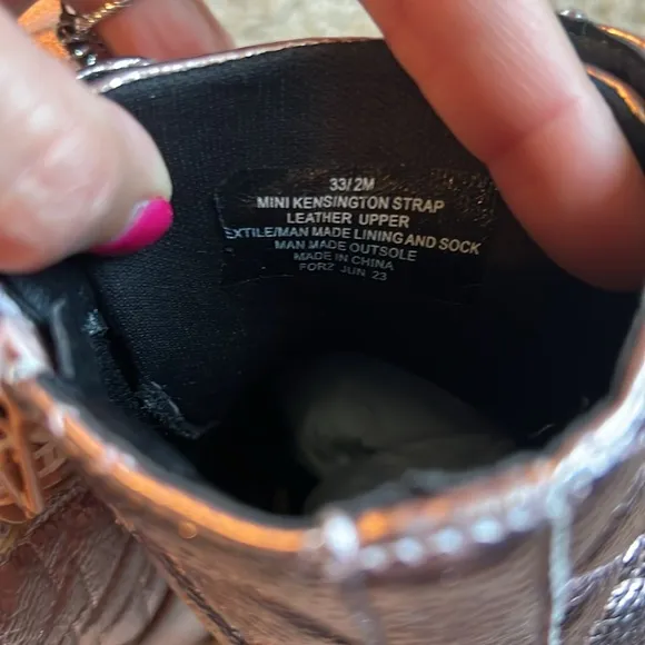 Kurt Geiger girls Kensington pink metallic Wagle boot shoe youth 2 leather