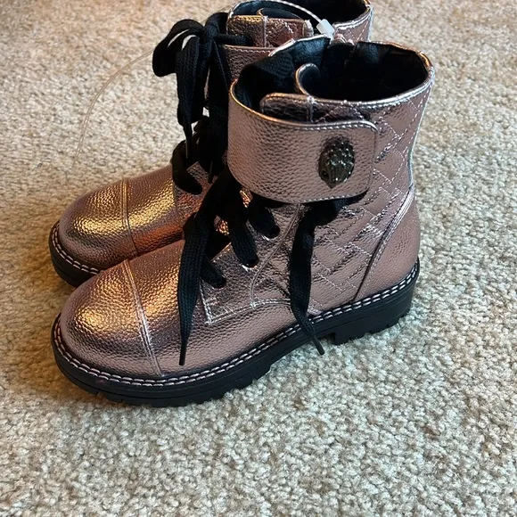 Kurt Geiger girls Kensington pink metallic Wagle boot shoe youth 2 leather