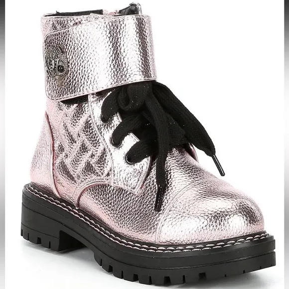Kurt Geiger girls Kensington pink metallic Wagle boot shoe youth 2 leather