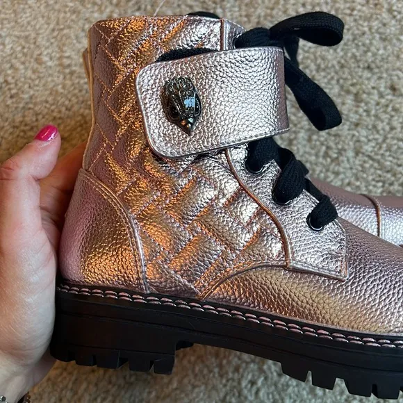 Kurt Geiger girls Kensington pink metallic Wagle boot shoe youth 2 leather