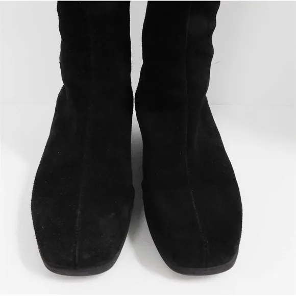 La Canadienne Black Suede Leather Wedge Boots 7.5 M Canada