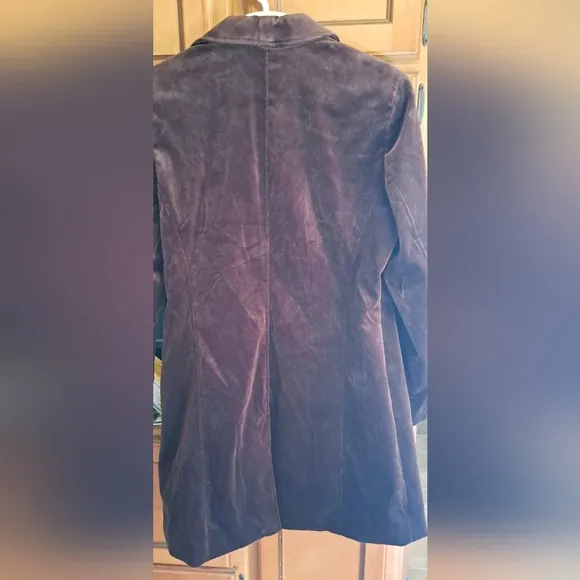 Ladies VTG Trench Crushed Velvet Blazar By Pursuits LTD.  FULLY LINED SIZE 10