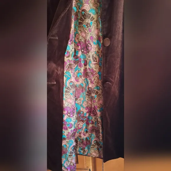 Ladies VTG Trench Crushed Velvet Blazar By Pursuits LTD.  FULLY LINED SIZE 10