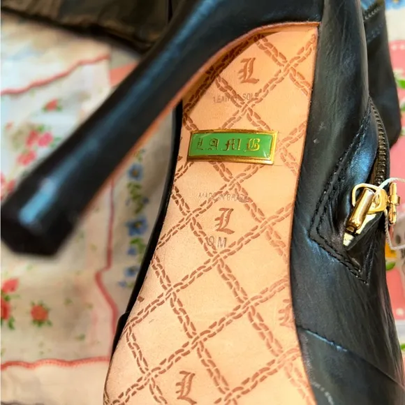 L.A.M.B. Julee Black Over the Knee Stiletto Boots