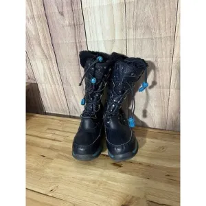 Lands End - Snow Boot: Blue with Silver Stars - Size 2M UK 1