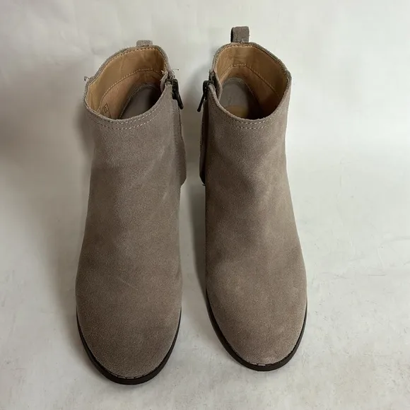 Lands End Suede Leather Side Zip Ankle Bootie Boots