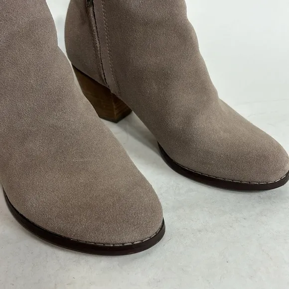 Lands End Suede Leather Side Zip Ankle Bootie Boots