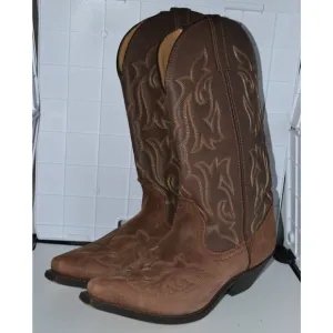 Laredo 5404 Women's Size‎ 8M Brown Leather Boots Lea Vamp Fox &amp; Front Shaft