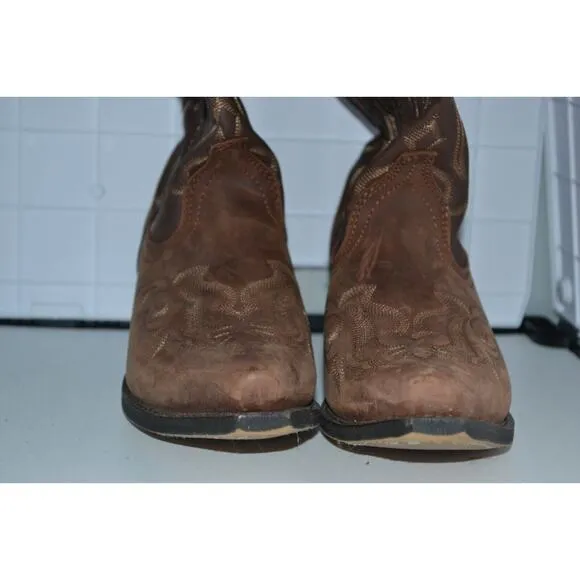 Laredo 5404 Women's Size‎ 8M Brown Leather Boots Lea Vamp Fox &amp; Front Shaft