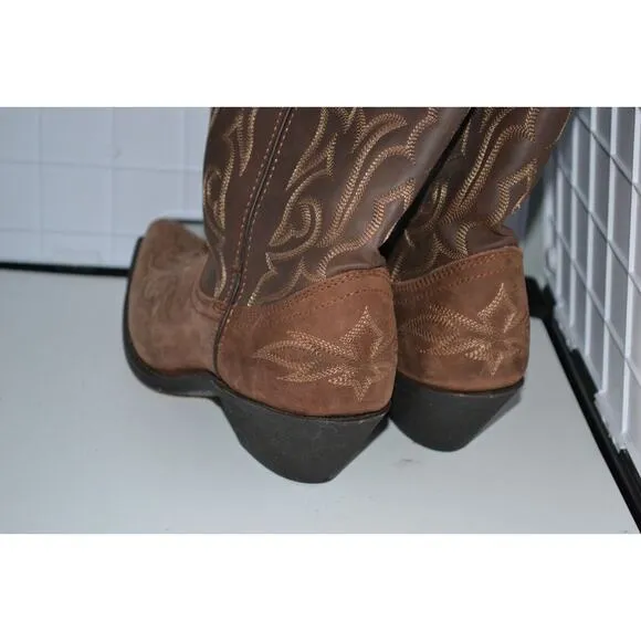 Laredo 5404 Women's Size‎ 8M Brown Leather Boots Lea Vamp Fox &amp; Front Shaft