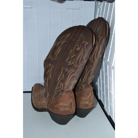 Laredo 5404 Women's Size‎ 8M Brown Leather Boots Lea Vamp Fox &amp; Front Shaft