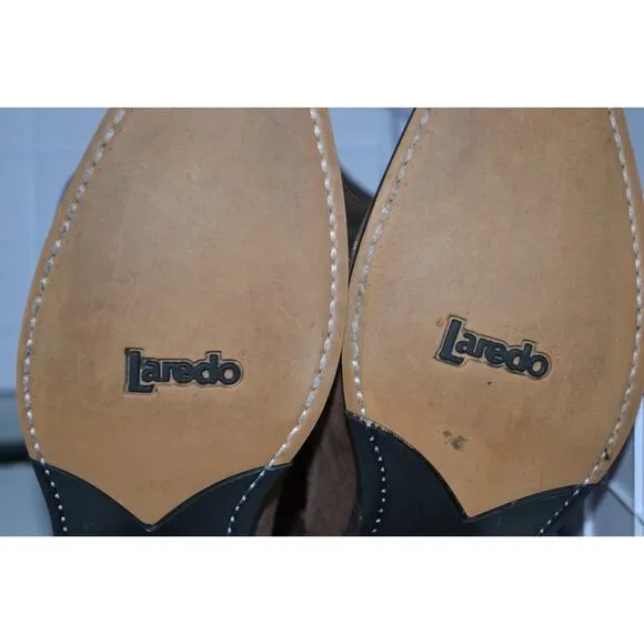 Laredo 5404 Women's Size‎ 8M Brown Leather Boots Lea Vamp Fox &amp; Front Shaft