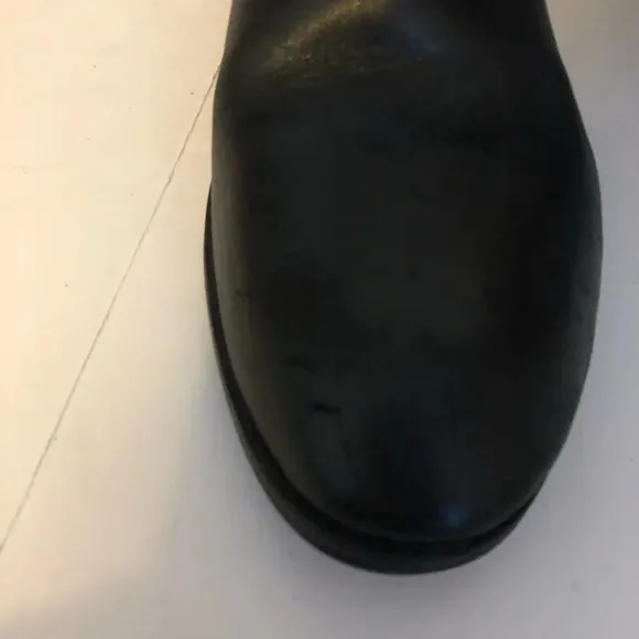 Lauren Ralph Lauren 7B Two Tone Brown and Black Leather Riding Boots Womens