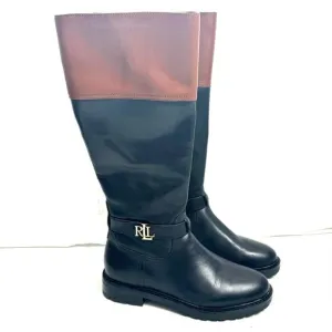Lauren Ralph Lauren Everly Leather Riding Boots Size 6