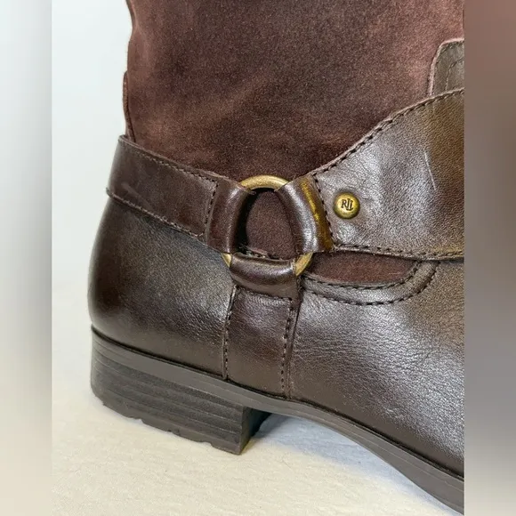 Lauren Ralph Lauren ‘Sulita’ Tall Riding Boots Leather and Suede Womens Size 10M