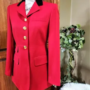Lauren Ralph Lauren Vintage Scarlet Red Equestrian Riding Jacket Size 2 Petite