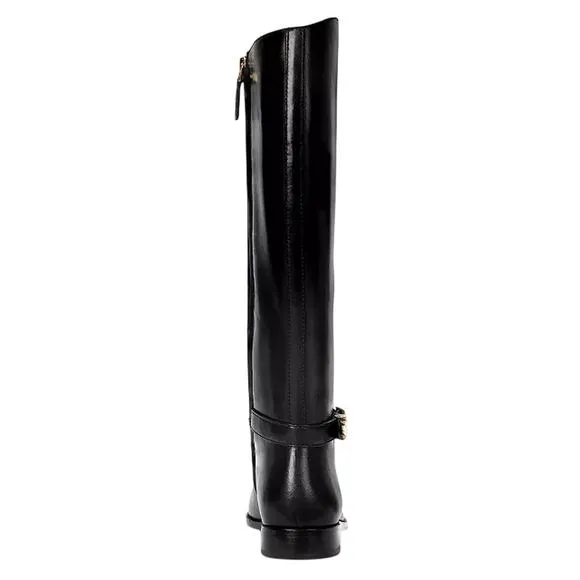 Lauren Ralph Lauren Womens Blayke Buckled Riding Boots US 8 Black Leather NIB